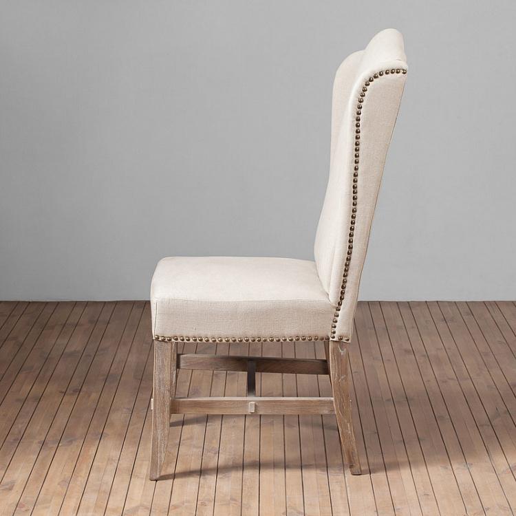 Стул Антуан с высокой спинкой, белый лён Antoine Highback Dining Chair, CC Linen Plain