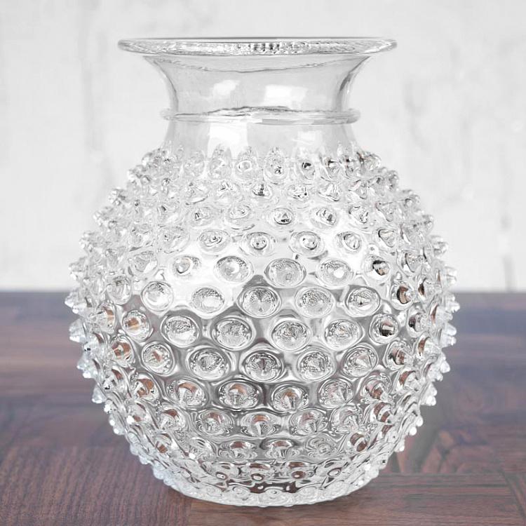 Round Clear Vase Hobnail