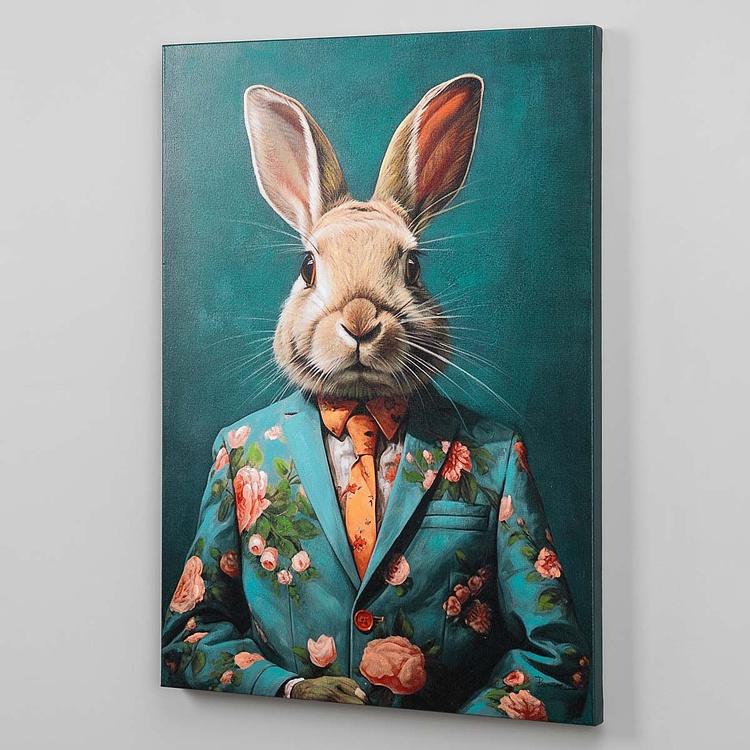 Картина акрилом Canvas Acrylic Painting Flower Jacket Rabbit