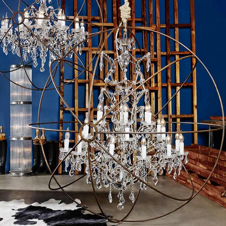 Люстра Gyro Crystal Chandelier Large хрусталь и металл Clear Crystal and Antique Rust - ракурс 14