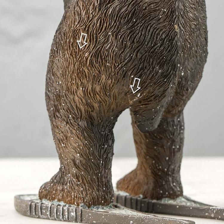 Новогодняя фигурка Медведь с маршмеллоу дисконт1 Country Bear With Marshmallow Brown 39 cm discount1