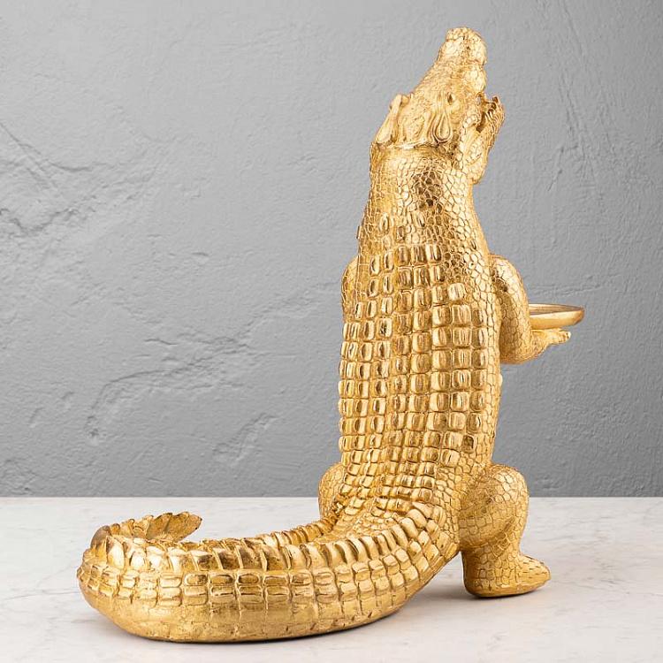 Подставка для мелочей Крокодил Морти Crocodile Morty With Tray Gold