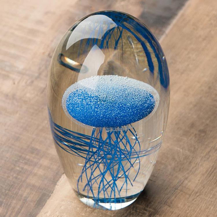 Пресс-папье Две синие медузы Glass Paperweight 2 Blue Jellyfish