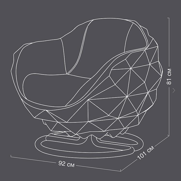 Кресло Mines Chair, Matte White натуральная кожа Zion Cloud - ракурс 12