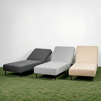 Садовый шезлонг-лежак Chic Lounger, Black акриловая ткань Lead Chine - ракурс 8
