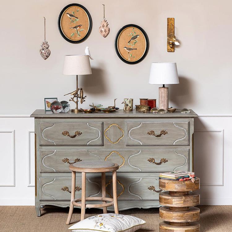 Картина-принт диптих Птицы Филомены Set Of 2 Oval Frames With Birds Philomene