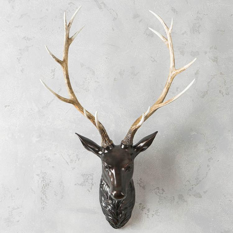 Настенное украшение Голова оленя чёрная Wall Object Deer Head