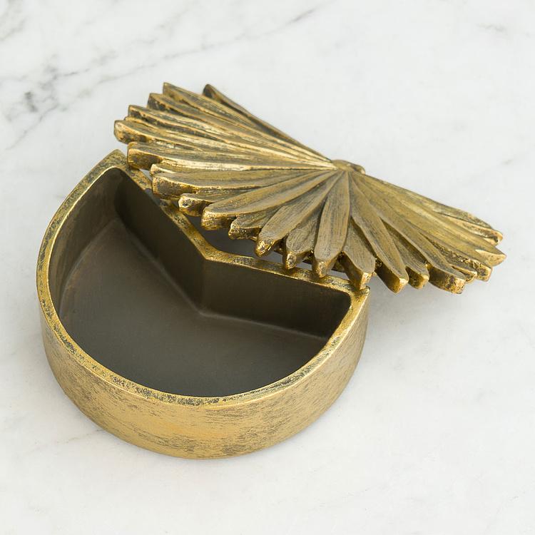 Шкатулка Пальмовый лист Tropical Leaf Box Gold