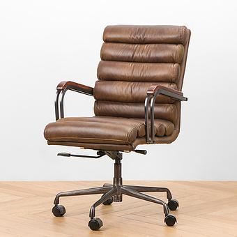 Ufficio Torino Armchair, Red Brown Wood D