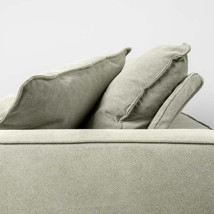 Трёхместный льняной диван Сити, ножки цвета латуни City 3 Seater, Brass Metal Linen RM