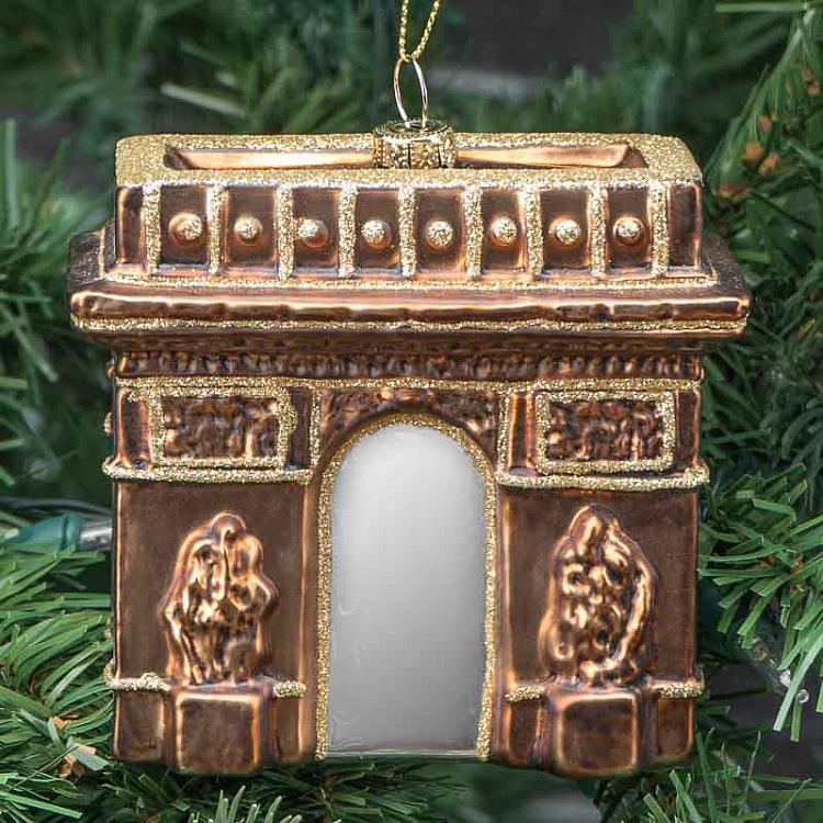 Ёлочная игрушка Триумфальная арка дисконт Glass Arch Of Triumph Brown 10 cm discount
