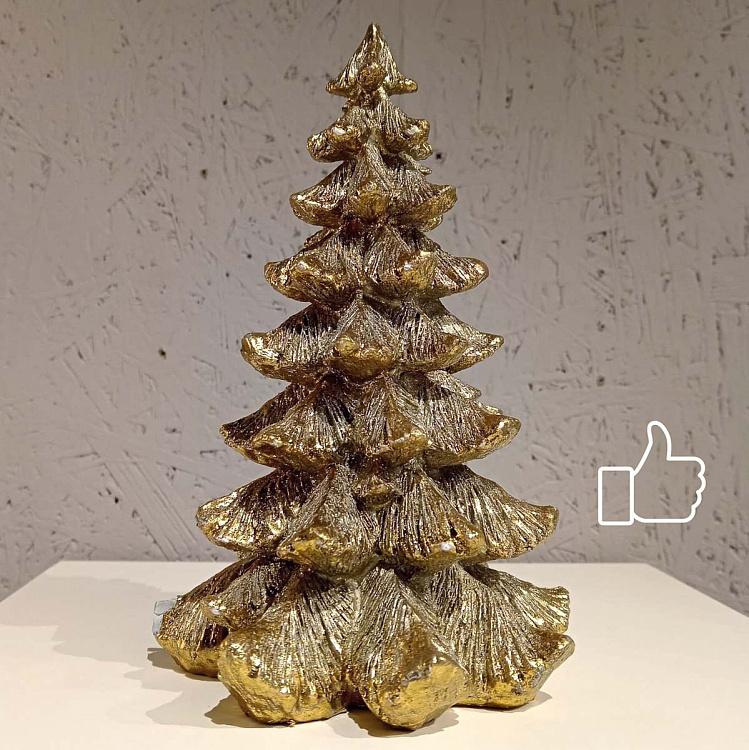 Новогодняя фигурка Золотая ёлка дисконт2 Christmas Tree Gold 21 cm discount2