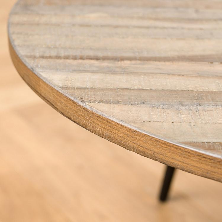 Журнальный круглый стол из переработанного тика Round Coffee Table Recycled Teak