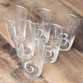 Set Of 6 Glasses 1 To 6