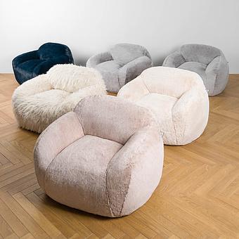 Кресло Snug Chair искусственный мех Grizzly Grey - ракурс 4