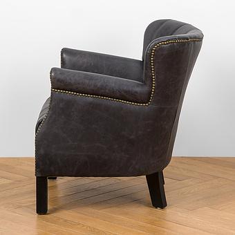 Кресло Paul Armchair With Stripes, Black Wood D натуральная кожа Antique Ebony - ракурс 3