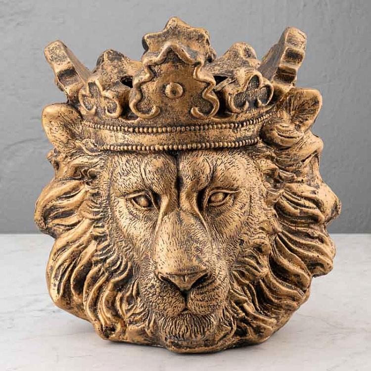 Золотая ваза Голова льва Кларенса Lion Head Clarence Vase Gold