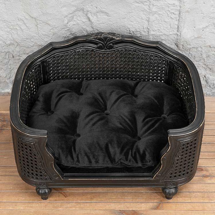 Чёрный диван для собак/кошек Артур, S Arthur Sofa Small, Black Velvet