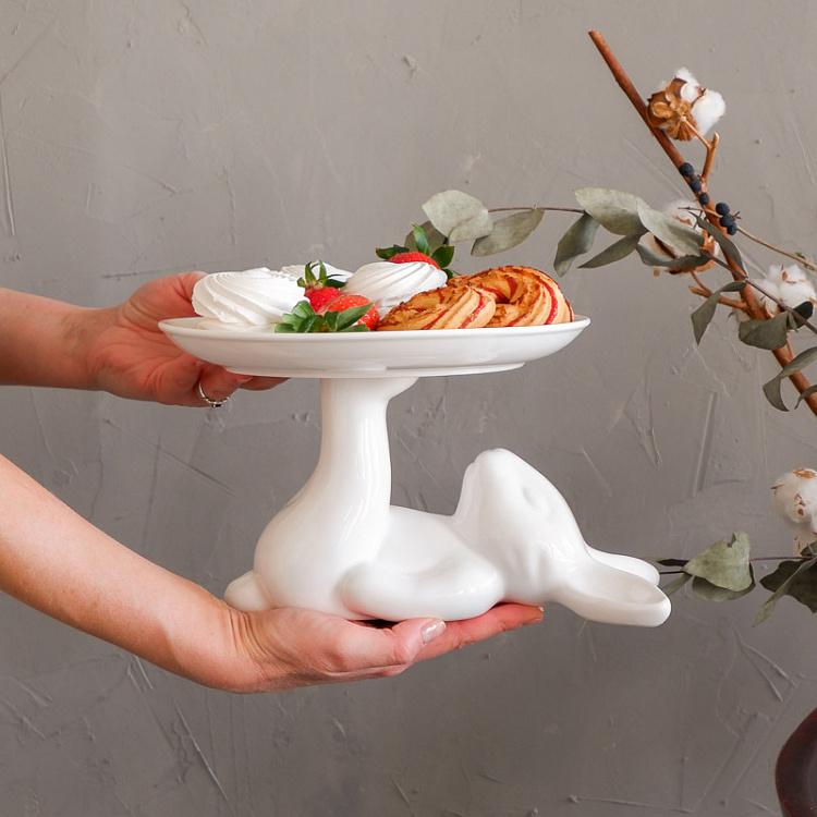 Сервировочная подставка-тортовница Кролик, M Decorative Plate Rabbit Medium