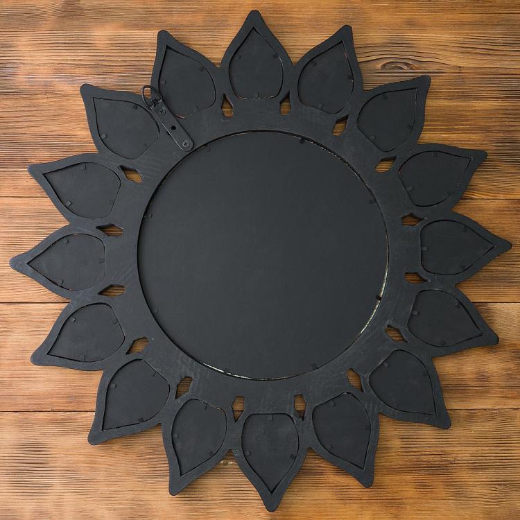 Круглое зеркало в деревянной раме в форме цветка Wooden Round Flower Mirror