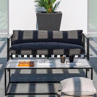 Двухместный диван Reef 2 Seater, Black акриловая ткань Dark Stone