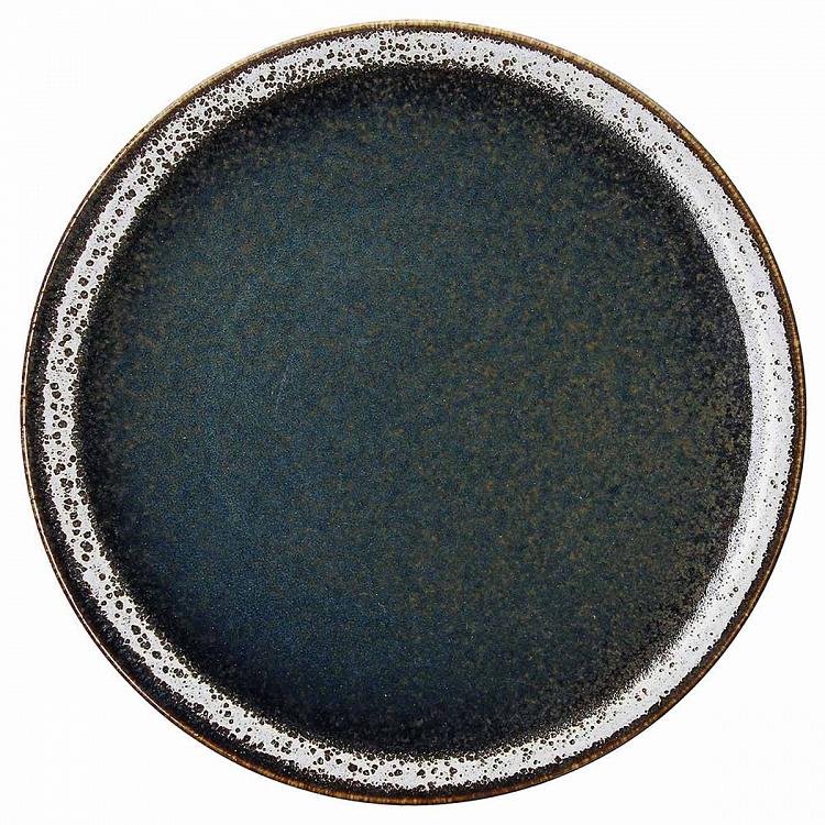 Bloom Blue And Brown Dinner Plate