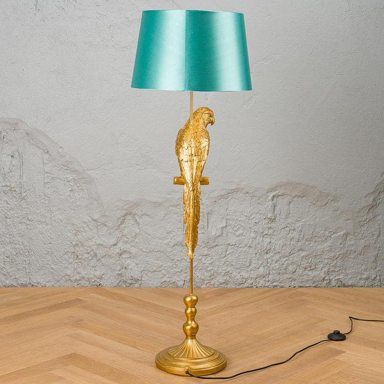 Торшер с бирюзовым абажуром Попугай Тэмми Floor Lamp Parrot Tammy With Turquoise Shade