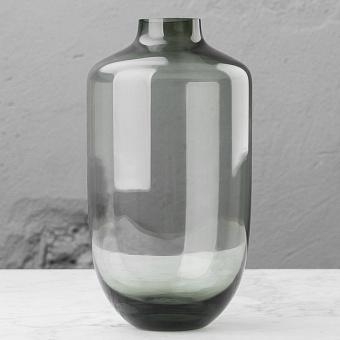 Bulbous Grey Glass Vase Tall