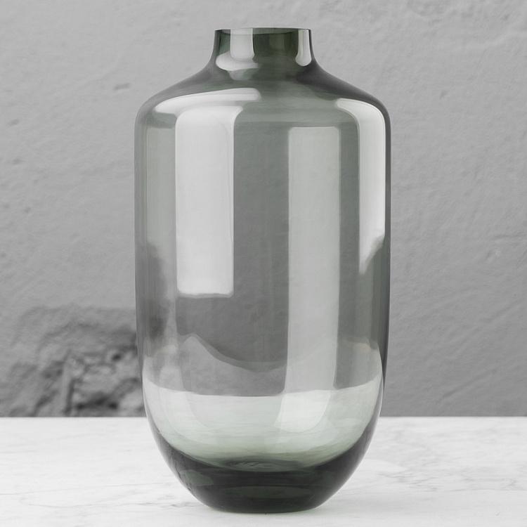 Bulbous Grey Glass Vase Tall