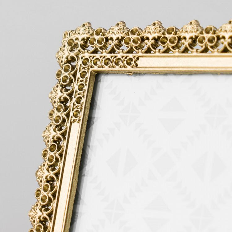 Золотистая цветочная прямоугольная рамка для фото Golden Flowery Rectangular Photo Frame