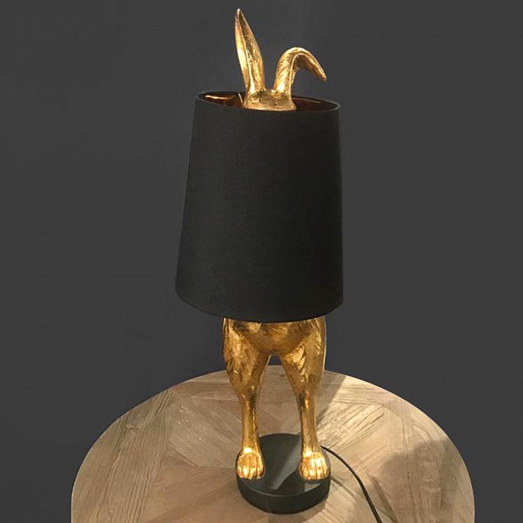 Настольная лампа Робкий кролик дисконт1 Table Lamp Hiding Bunny Gold Black discount1