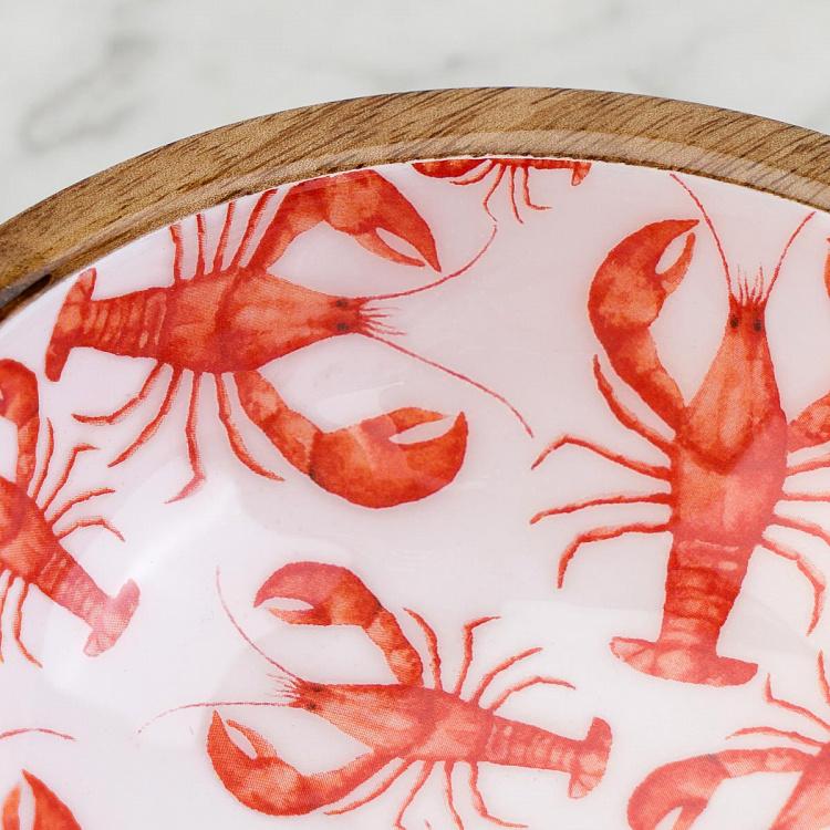 Пиала из дерева манго Лобстеры, S Lobsters Mango Wood Bowl Small