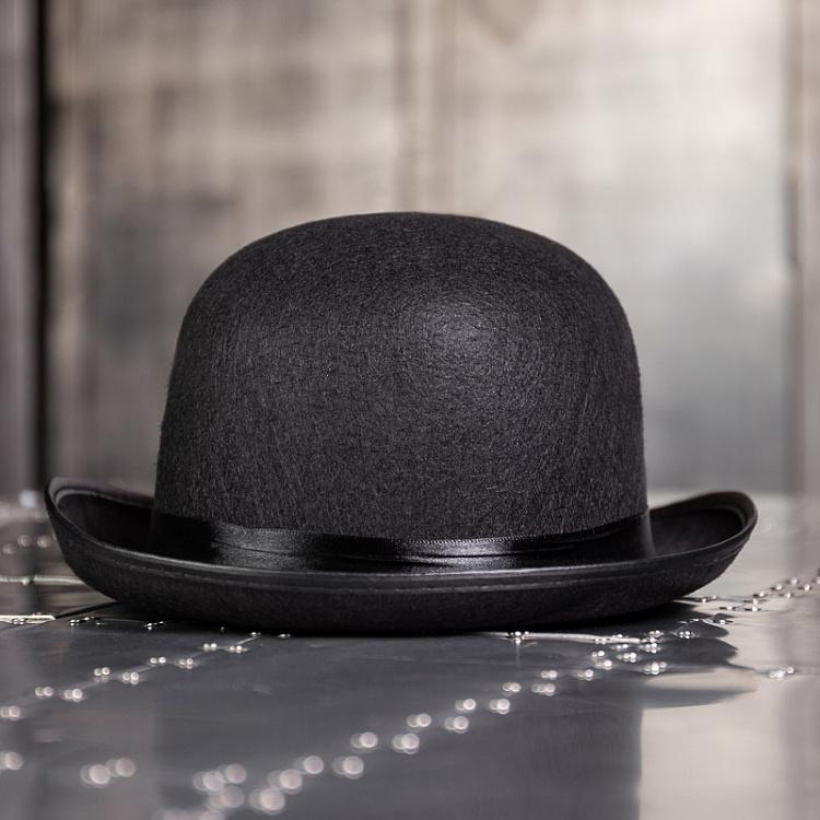 Чёрный котелок, 59 размер Vintage Black Bowler Hat