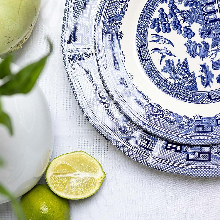 Сервировочная тарелка Голубая ива Blue Willow Serving Plate