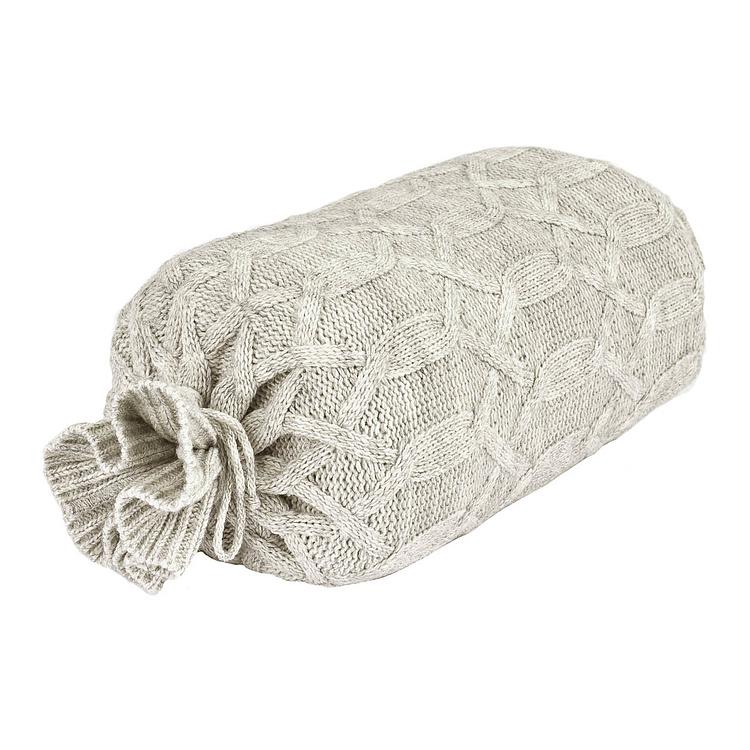 Меланжевый серый шерстяной плед Вермонт в вязаном тубусе, 130x180 см Vermont Plaid Grey Melange 130x180 cm