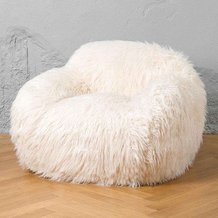 Кресло Snug Chair искусственный мех Mongolia Cream