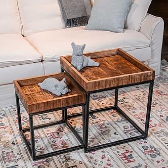 Комплект из 2-х столиков Set Of 2 Revol Side Tables Mango Wood - ракурс 17