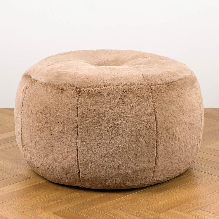 Пуфик Alaska Donut Pouf искусственный мех Big Bear Taupe