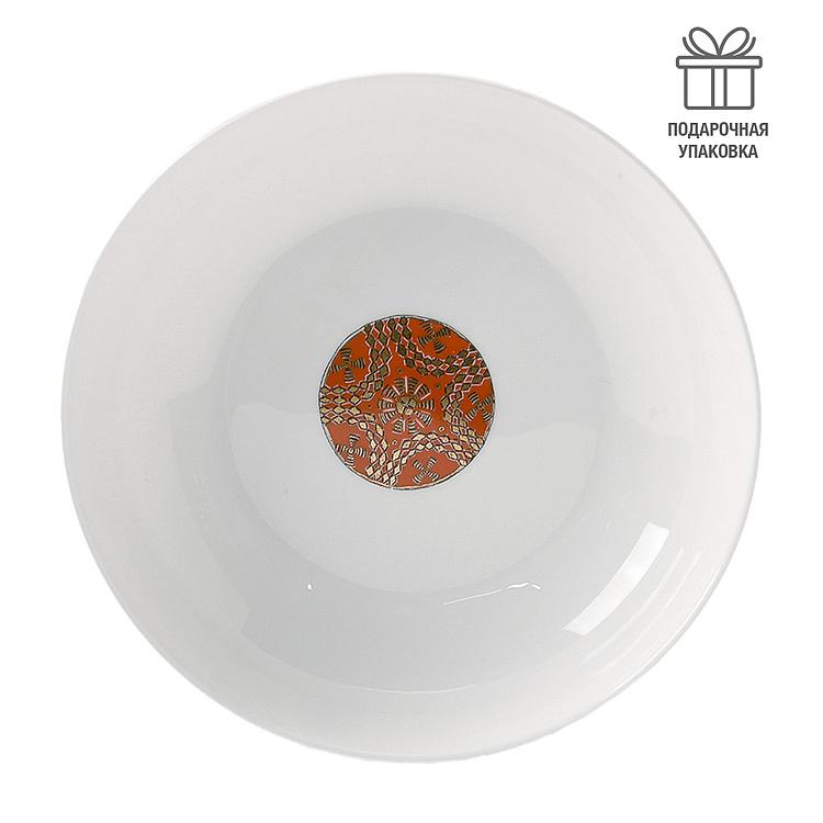 Белая суповая тарелка с орнаментом Африка Africa Soup Plate Ornament White