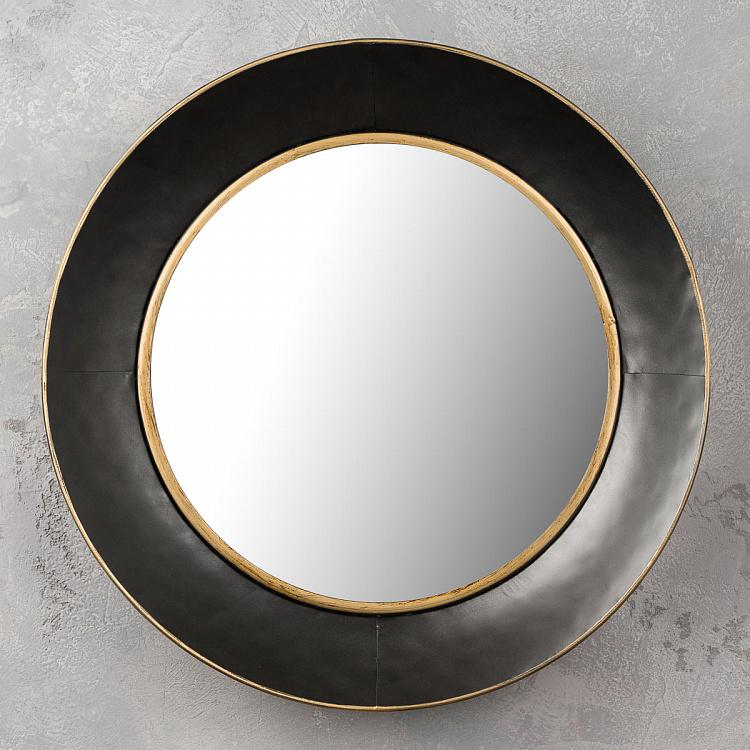 Зеркало в чёрной раме с золотой окантовкой Mirror With Golden Edge