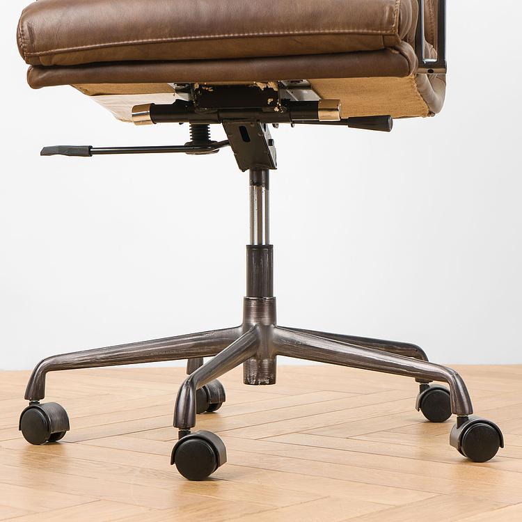 Рабочее кресло Турин, красно-коричневые подлокотники Ufficio Torino Armchair, Red Brown Wood D