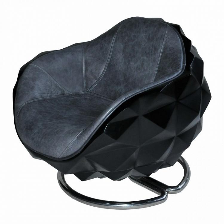 Вращающееся кресло Майнз чёрное матовое Mines Swivel Chair, Charcoal Black
