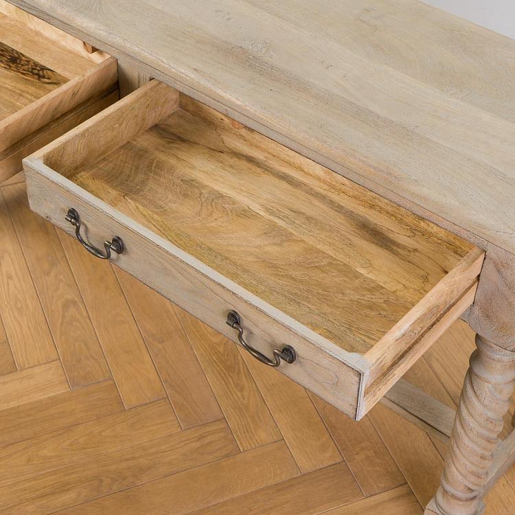 Серый консольный стол с двумя ящиками Турень Touraine 2 Drawers Console Grey