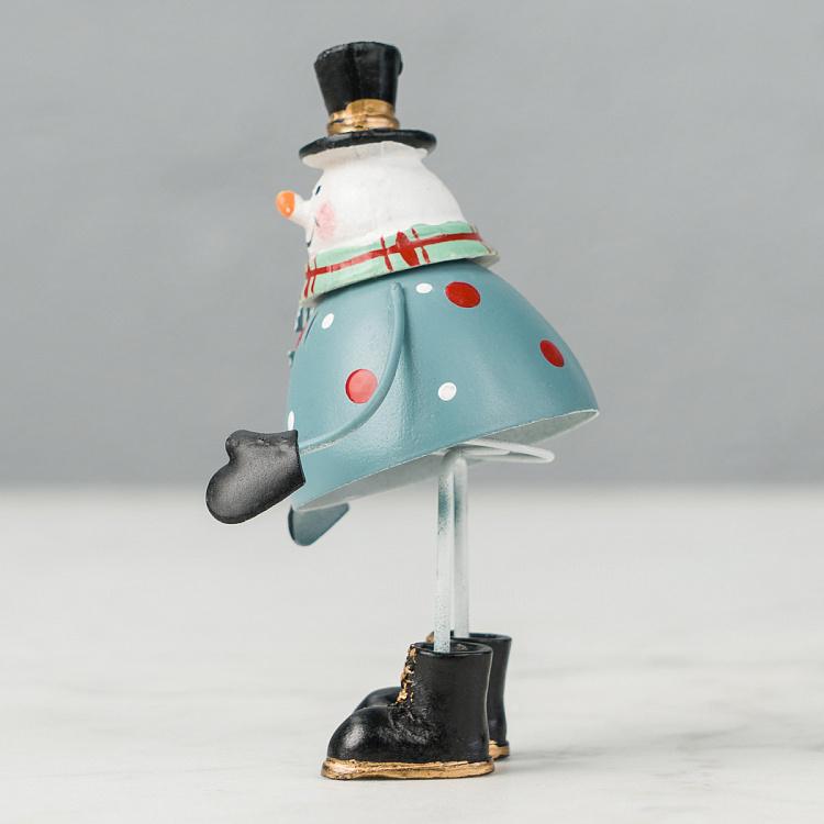 Новогодняя фигурка Металлический снеговик Metal Snowman Figurine 10 cm