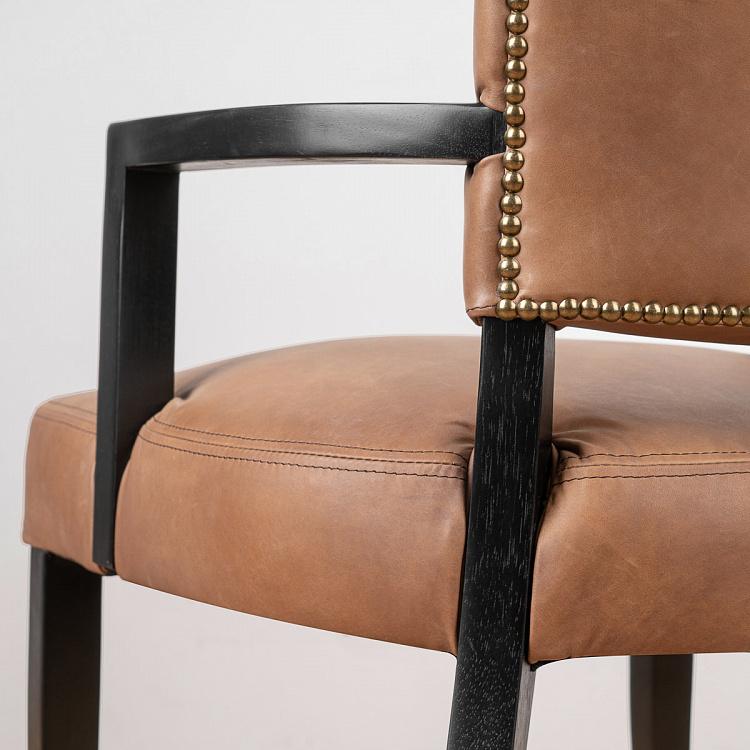 Стул Мими с подлокотниками, чёрные ножки Mimi Dining Chair With Arms, Black Wood