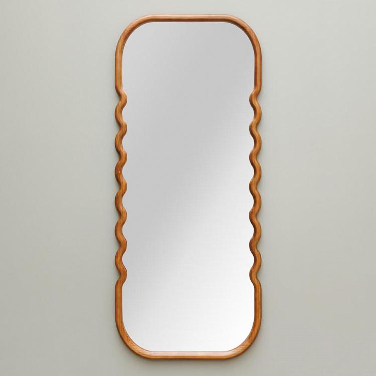 Swingy Wooden Waves Mirror Large