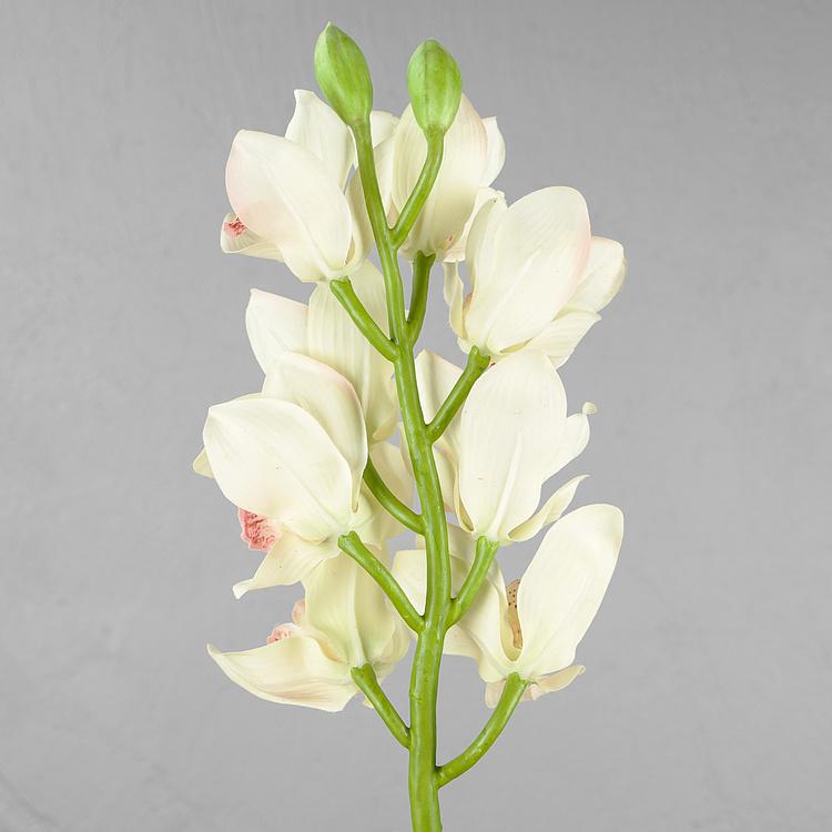 Искусственная Орхидея Цимбидиум белая Cymbidium Orchid Branch White 67 cm