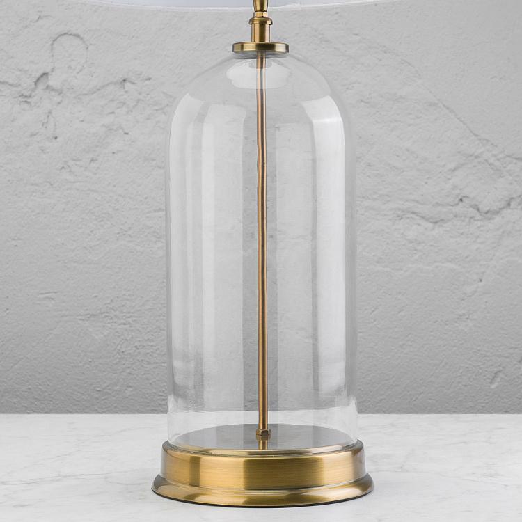 Настольная лампа со стеклянным куполом и абажуром Казань Kazan Glass Dome Brass Base Table Lamp With Shade