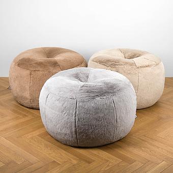 Пуфик Alaska Donut Pouf искусственный мех Big Bear Pewter - ракурс 6
