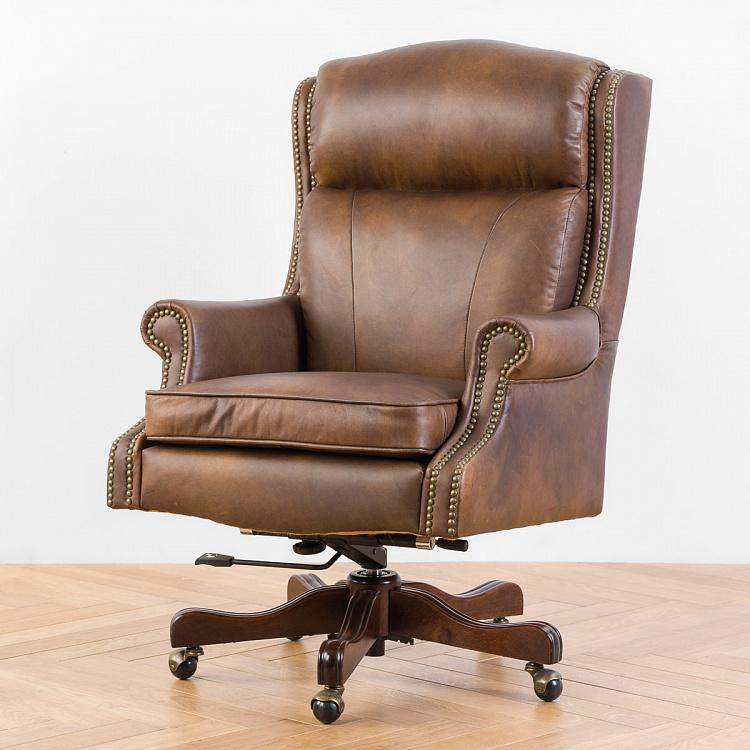 Doctor Armchair, Red Brown Wood D